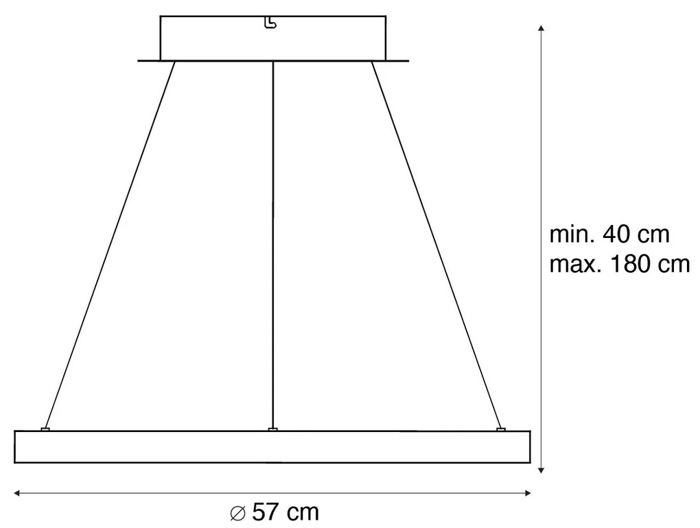 Candeeiro Pendente de Design Bronze com LED Dimmable Easylift - Hoop