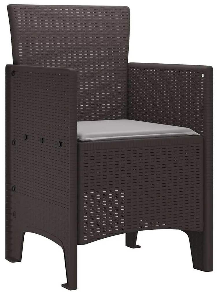 Cadeiras de Jardim 4 pcs Castanho 53 x 49 x 85 cm Plástico