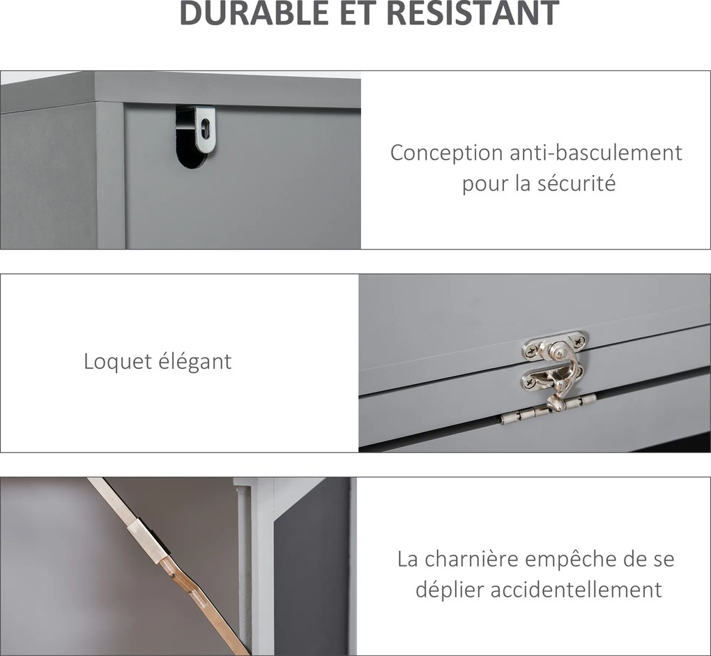 Secretária com arrumação dobrável, fixada à parede e rebatível, com estante, posto de trabalho, quadro de giz e prateleira ajustável