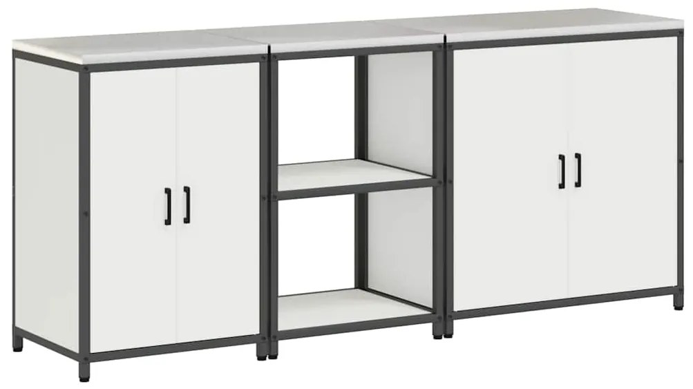 Conjunto de Armazenamento de Cozinha 3 pcs Branco