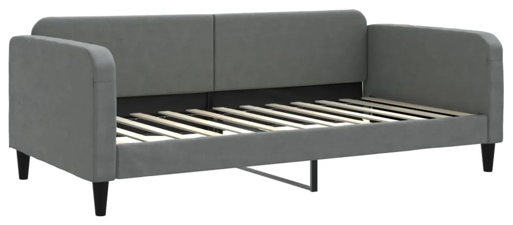 Sofá-cama com colchão 100x200 cm tecido cinzento-escuro