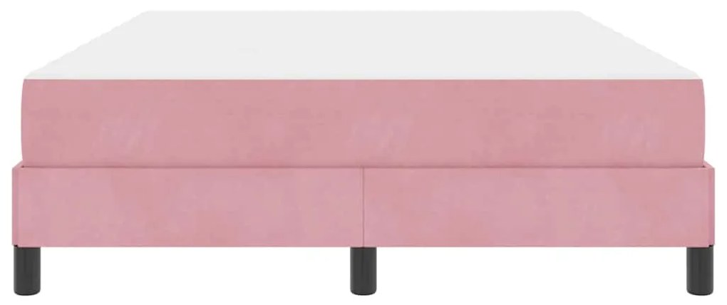 Cama box spring com colchão Rosa 160 x 200 cm Veludo