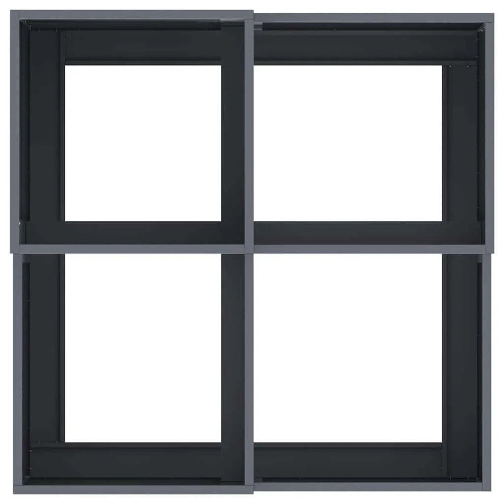 Plantador de Jardim vidaXL 80x80x48 cm Aço Antracite