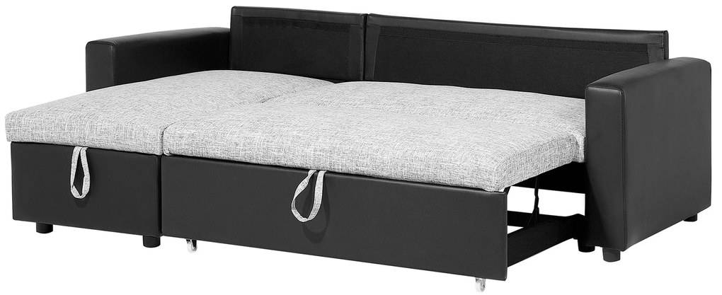 Sofá-cama de canto à esquerda com 3 lugares em tecido cinzento TAMPERE Beliani