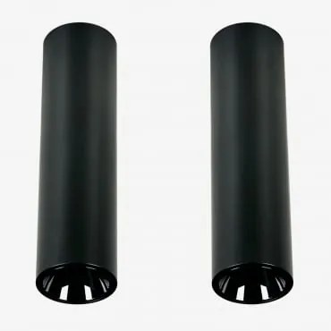 Pack De 2 Apliques De Teto Led De Superfície Redondos Ø4 Cm Para Exterior Em Alumínio Luisiana Preto & 3 W & 38º & Branco Frio 4000k - Sklum