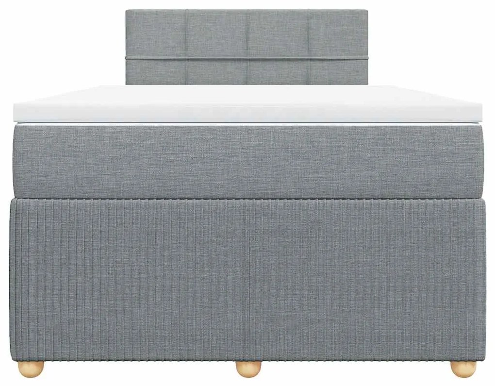 Cama boxspring com colchão 120x190 cm tecido cinzento-claro