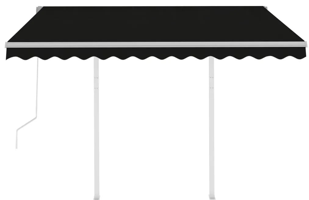 Toldo retrátil automático com postes 3x2,5 m antracite