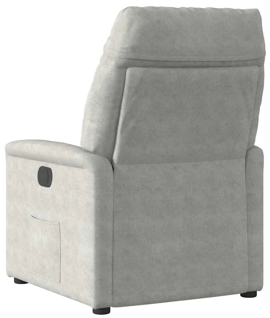 Poltrona de massagens reclinável tecido microfibra cinza-claro