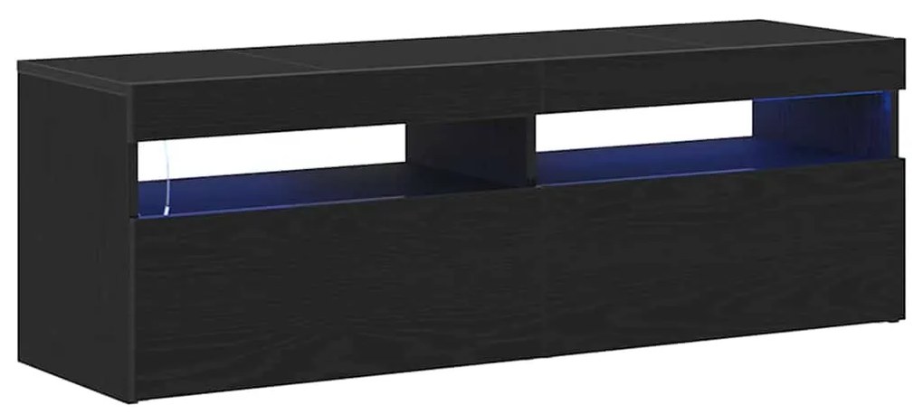 Estante para TV vidaXL com LED Carvalho Preto 120x35x40 cm Madeira de