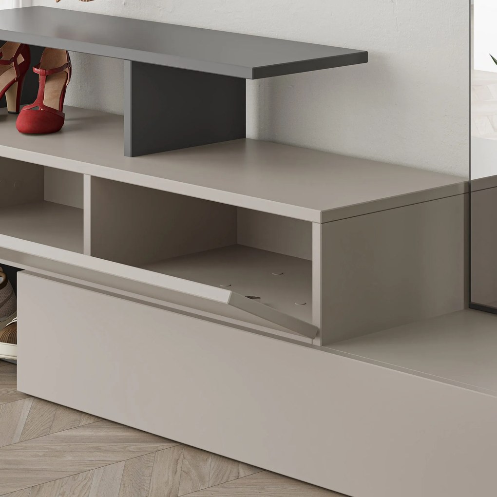 Hall Stand Ramda – Light Mocha Anthracite – 137 cm x 54,5 cm x 35 cm