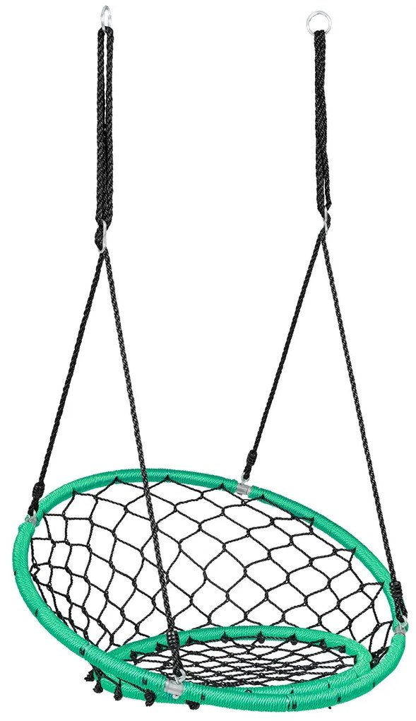 Baloiço Infantil com Cordas Ajustáveis Exterior Pátio Jardim 89 x 100-160 cm Verde