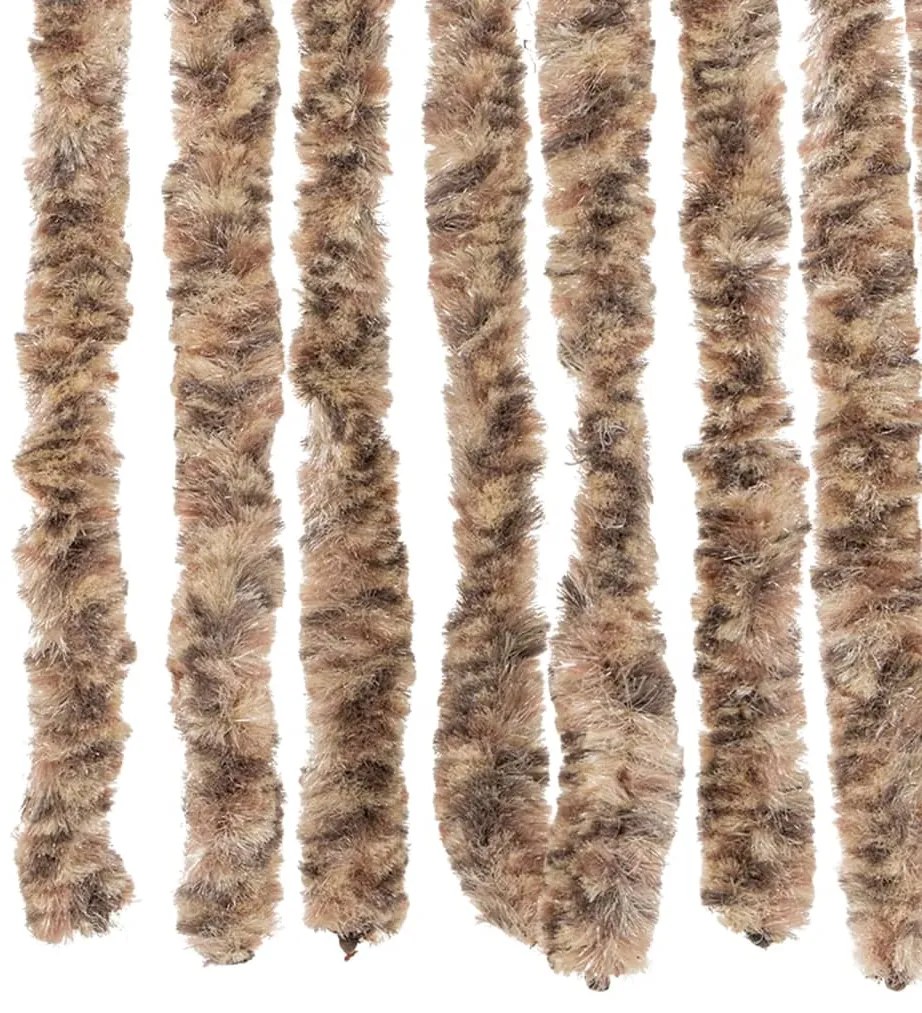 Cortina anti-insetos 100x230 cm chenille bege e castanho-escuro