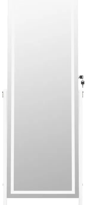 Armário espelhado para joias independente c/ luzes LED branco