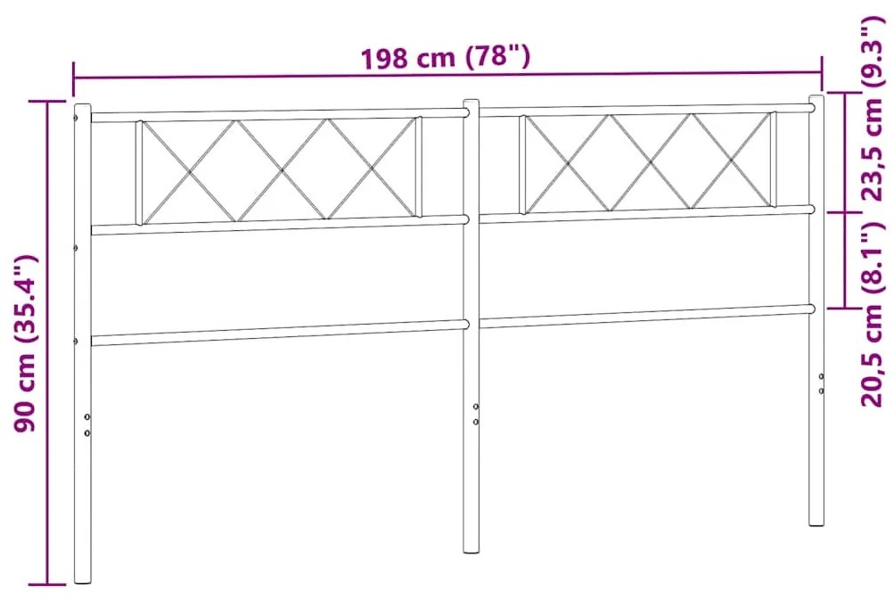 Cabeceira de cama 193 cm metal branco