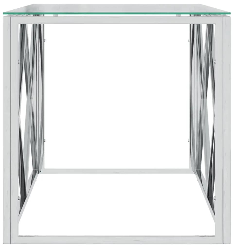 Mesa de centro 110x45x45 cm aço inoxidável e vidro