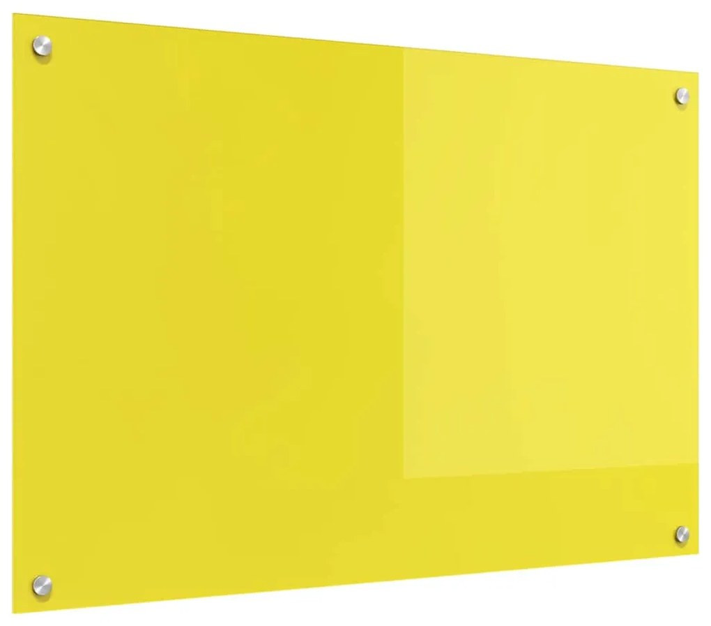 backplash de cozinha vidaXL Amarelo 90x60x0,6 cm em vidro temperado