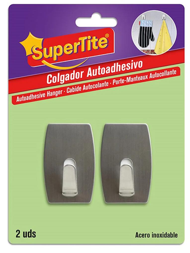 Cabide Adesivo Supertite Inox Pack 2