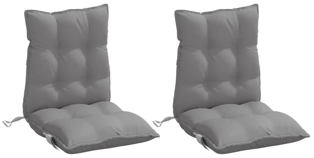 Almofadões cadeira encosto baixo 2 pcs tecido oxford cinzento