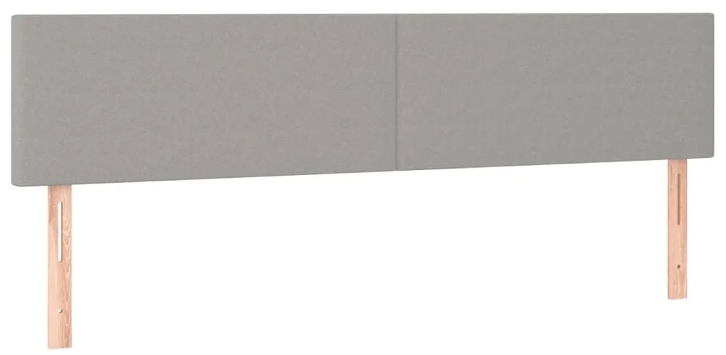 Cabeceira de cama c/luzes LED tecido 200x5x78/88 cm cinza-claro