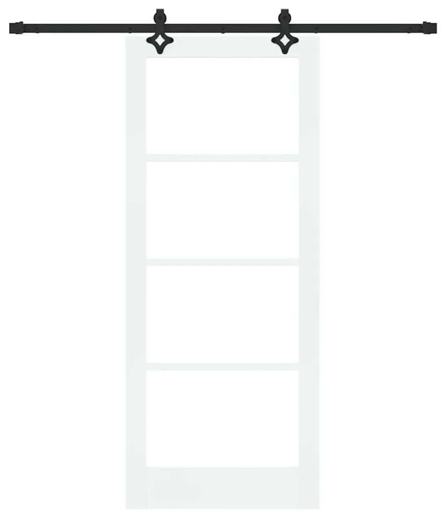 Porta Deslizante vidaXL com Conjunto de Hardware 'ORKDAL'Branco Madeir
