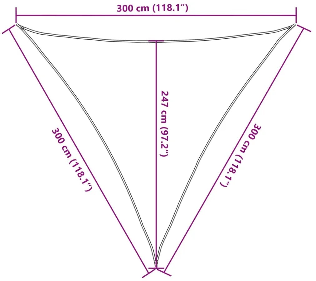 Para-sol estilo vela 160 g/m² 3x3x3 m PEAD bege