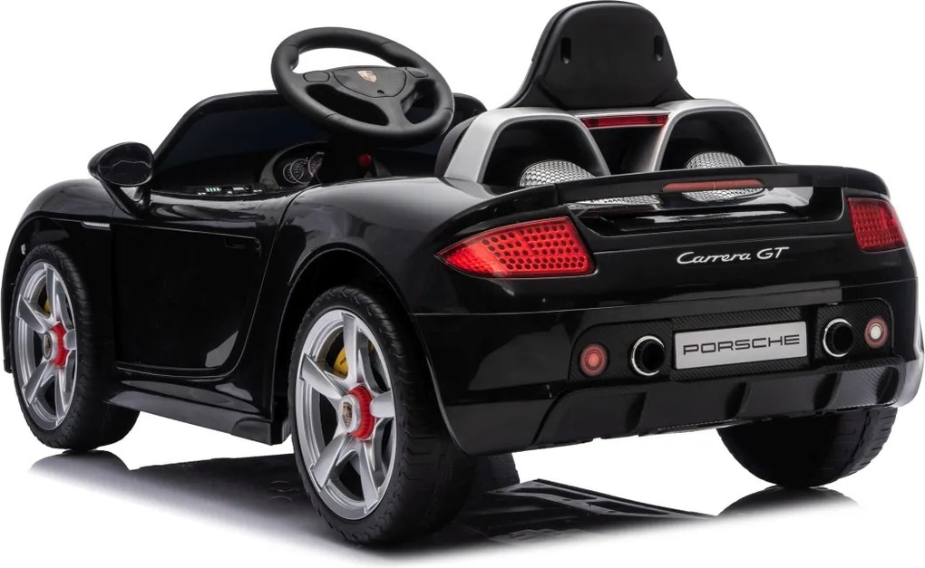 Carro elétrico para Crianças 12V de 2 a 5 anos Porsche 911 Carrera, Rodas de espuma EVA, Assento Couro ecológico e controlo remoto Preto