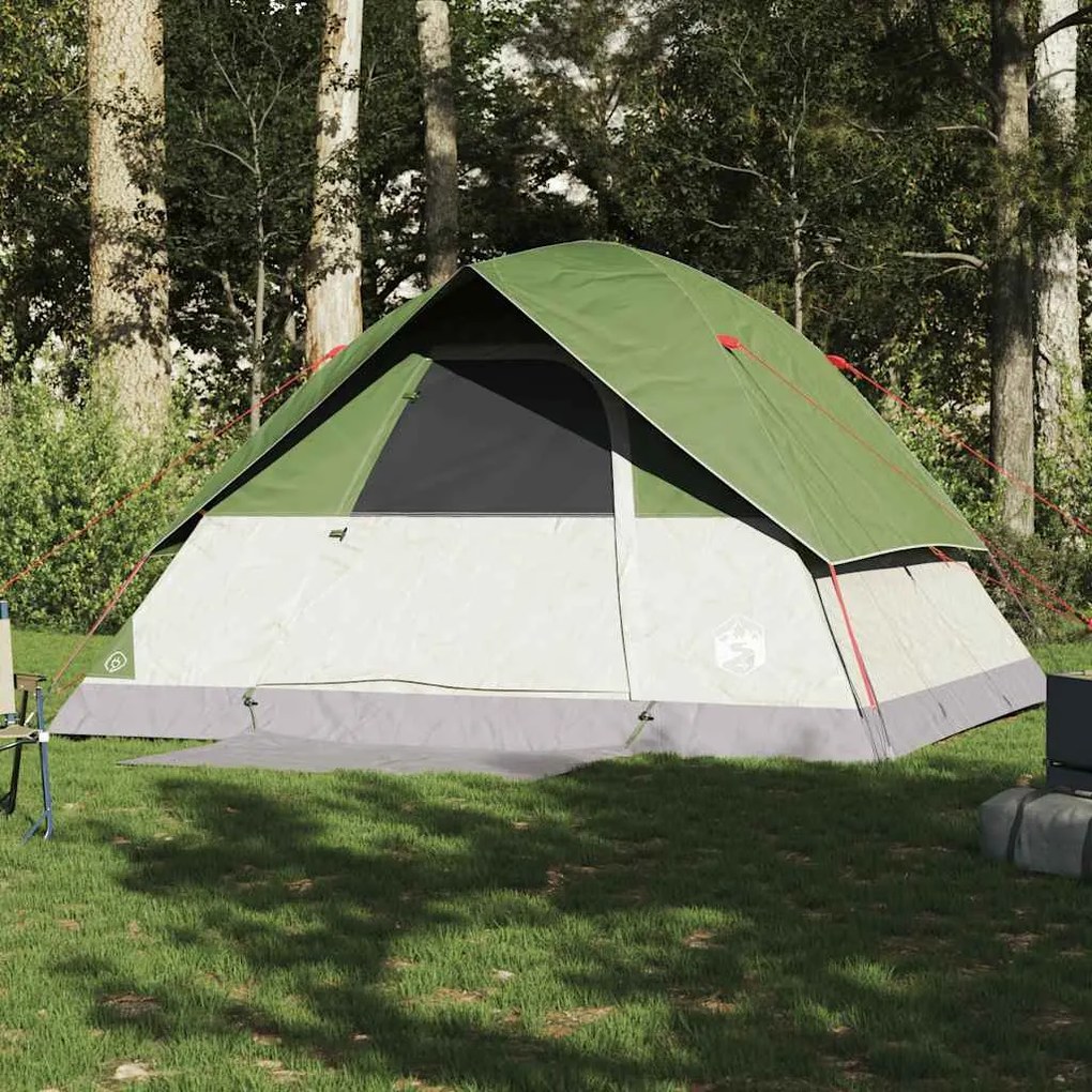 Tenda familiar em cúpula para 6 pessoas impermeável verde