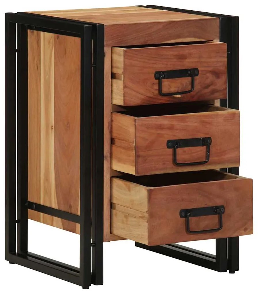 vidaXL Armário de Cabeceira 40 x 40 x 59 cm Madeira Sólida de Acácia