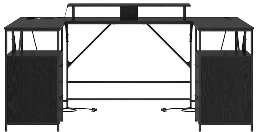 Mesa Carvalho Preto 182 x 101 x 87.5 cm Madeira processada