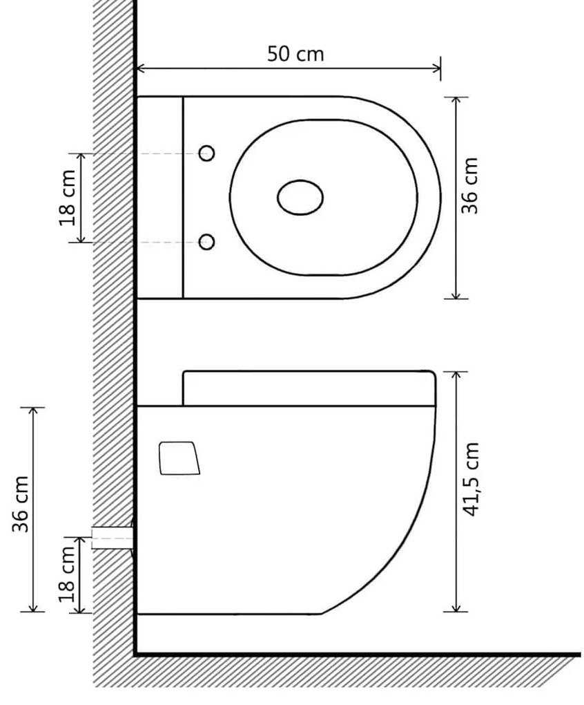143023 vidaXL Sanita vidaXL de cerâmica preta