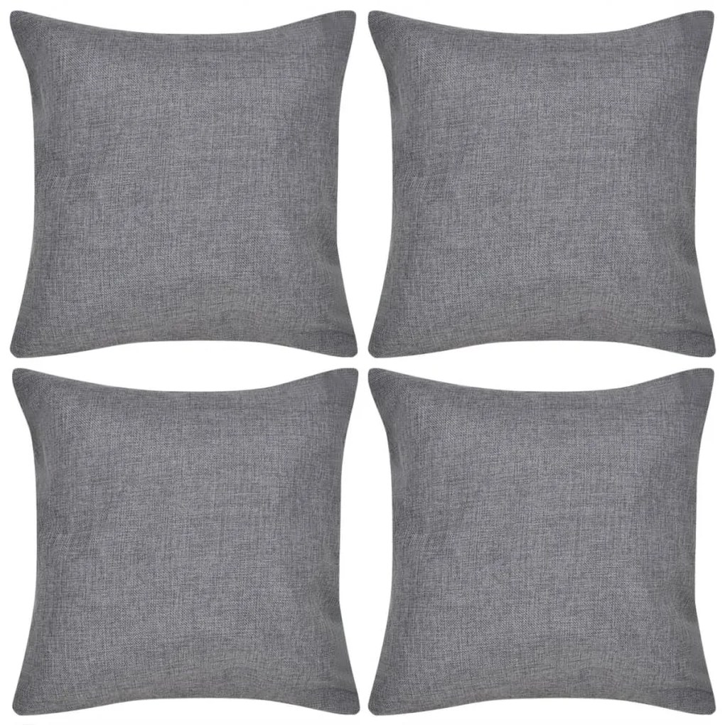 Capas de almofada estilo linho 4 pcs 80 x 80 cm antracite