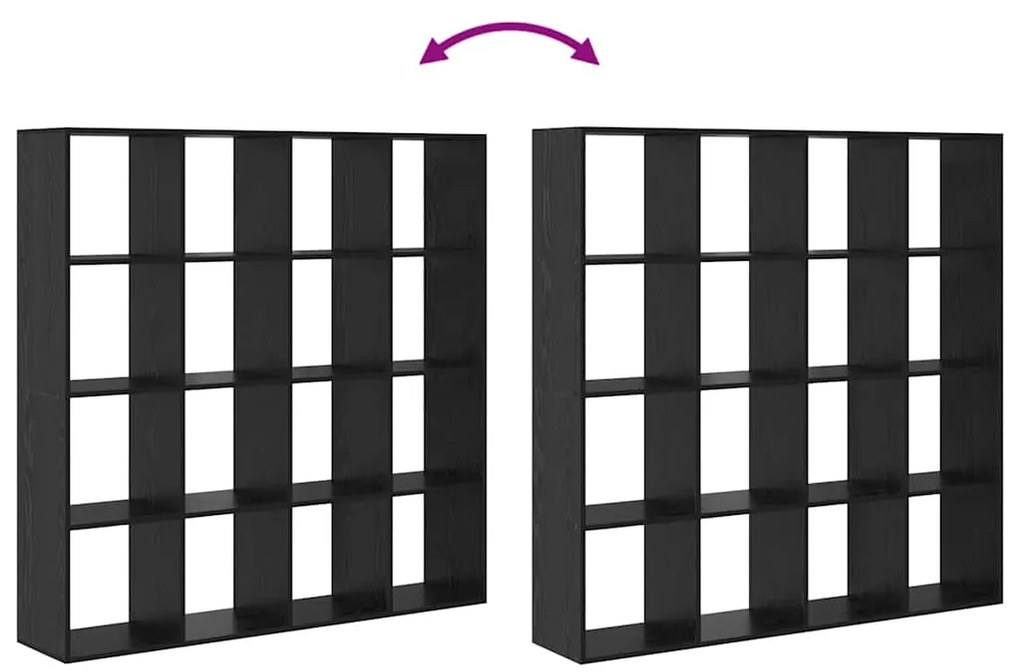 Gabinete de Livros Carvalho preto 137,5 x 29 x 137,5 cm