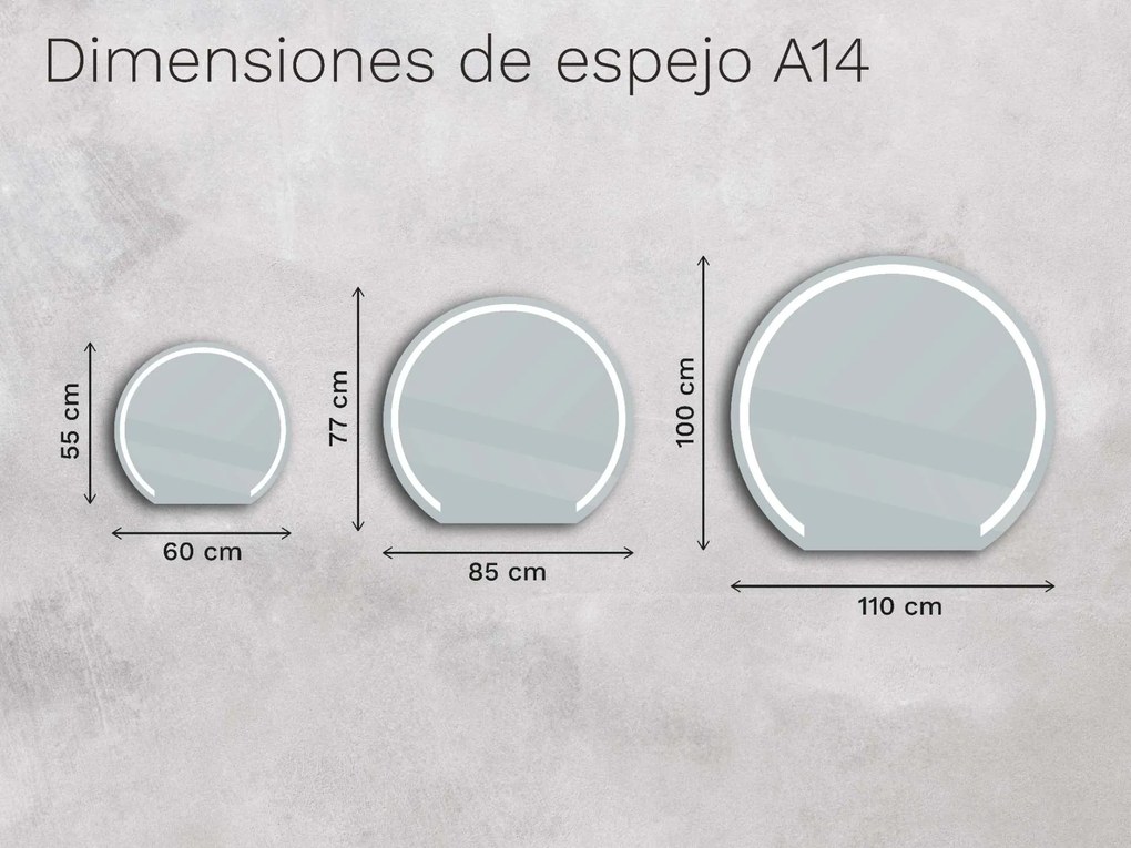 Espelho atípico com iluminação A14