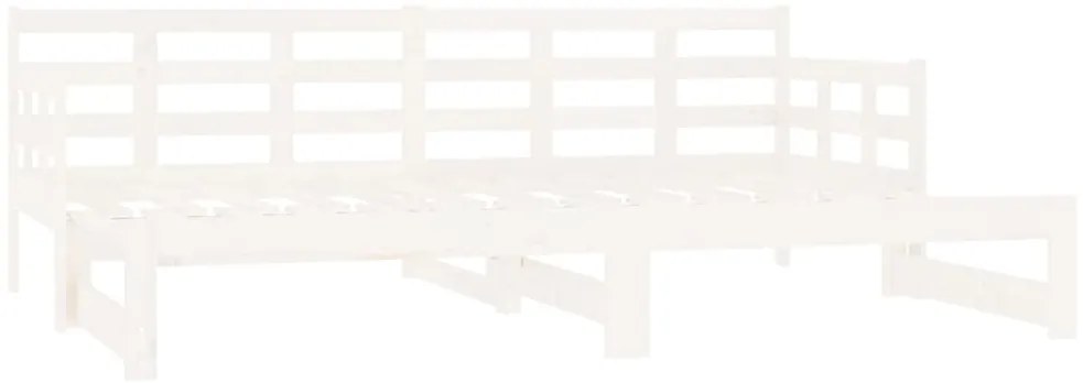 Estrutura sofá-cama de puxar pinho maciço branco 2x(90x190) cm