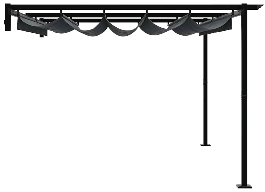 Gazebo Montado na Parede Antracite 3 x 4 m Aço