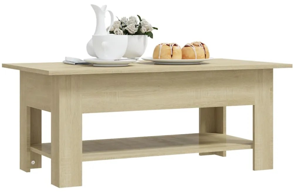 Mesa de centro 102x55x42 cm madeira processada carvalho sonoma