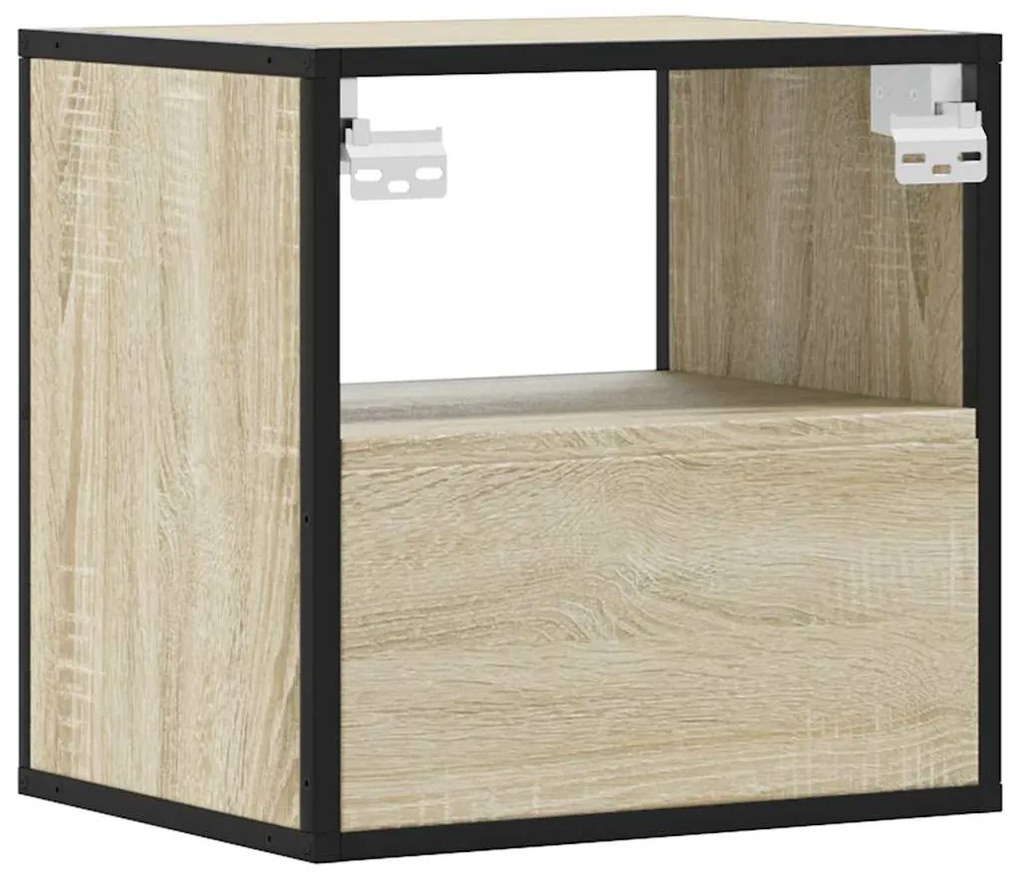 Mesas de cabeceira de parede 2 pcs 40x31x39,5cm carvalho sonoma