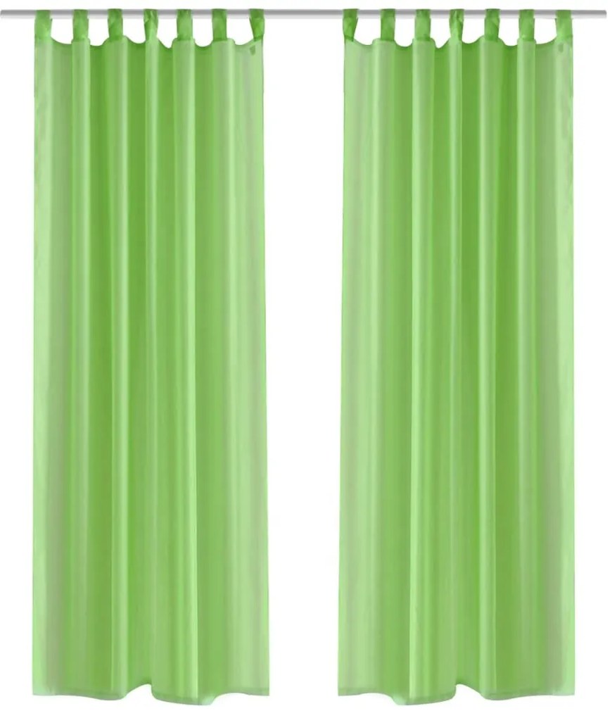 Cortina verde-maçã 140 x 225 cm 2 peças