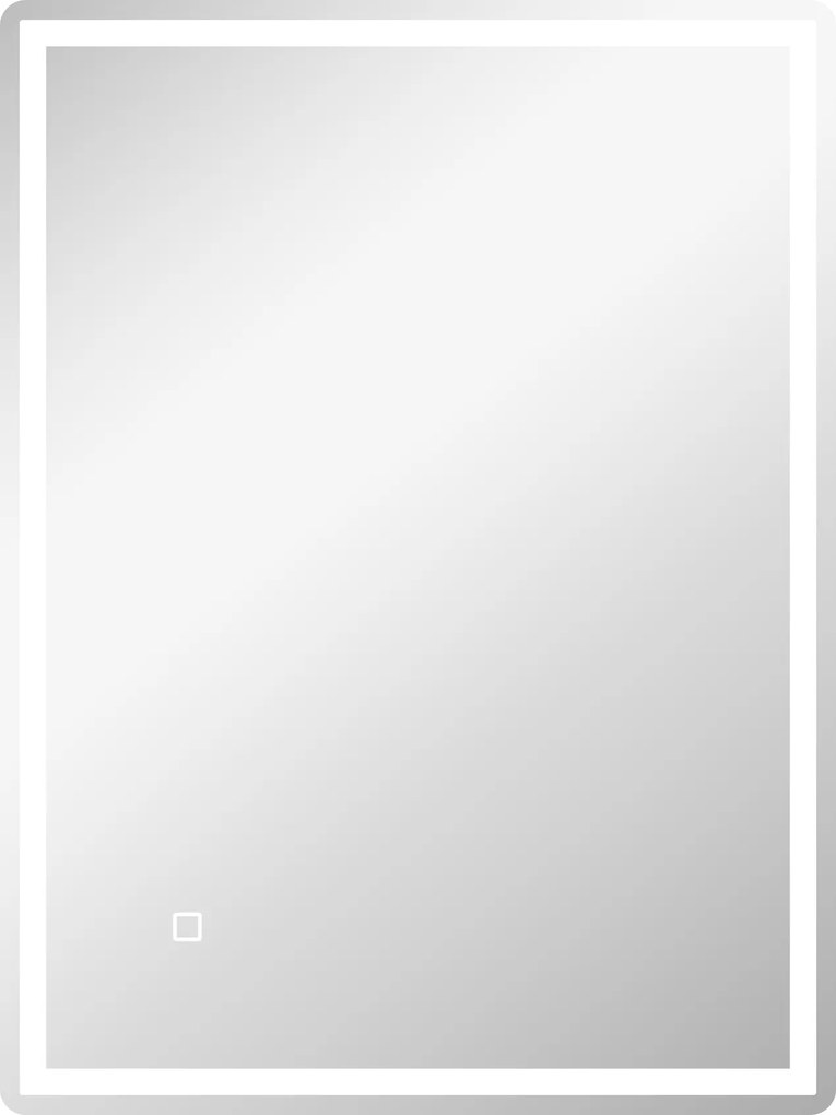 HOMCOM Espelho de banho espelho para banheiro espelho de parede com LED. Interruptor touch, função antiembaço, 60 x 80 x 4 cm, Branco | Aosom Portugal