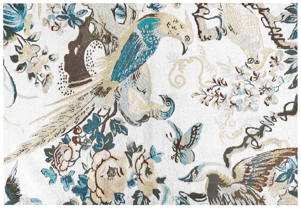 Tapete de algodão com motivo de aves multicolor 140 x 200 cm ARIHA Beliani