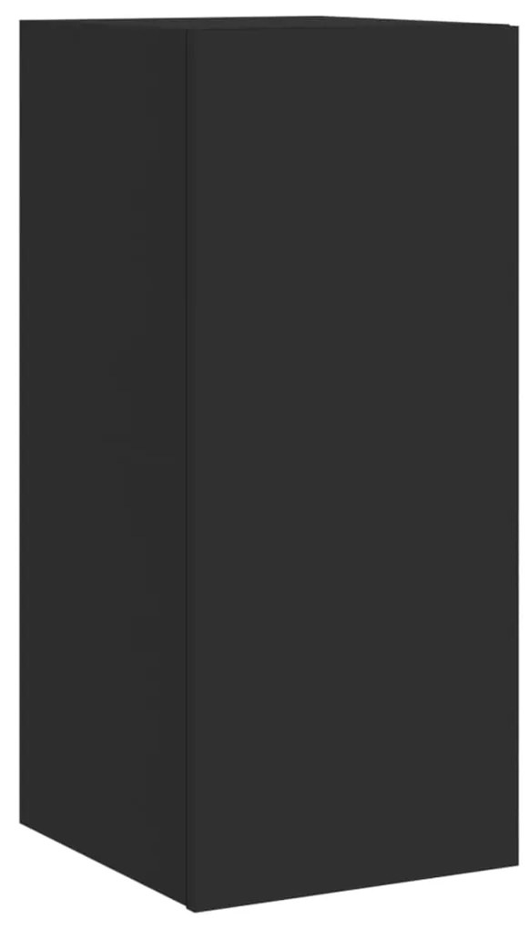 Móvel de parede para TV com luzes LED 30,5x35x70 cm preto