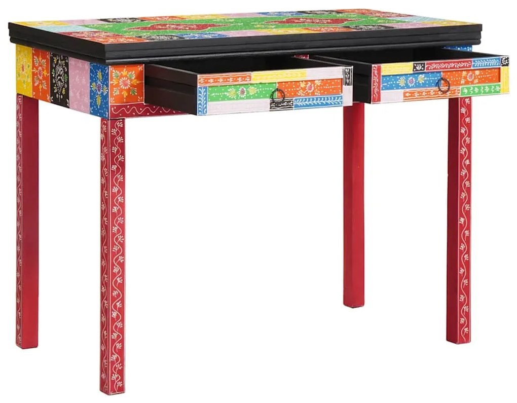 vidaXL Secretária de escrita com gaveta Multicolor 100 x 50 x 77 cm