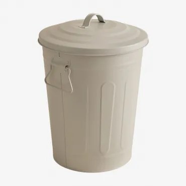 Lixeira Com Tampa Em Aço Galvanizado Susi Tapioca Bege & 10 L - Sklum