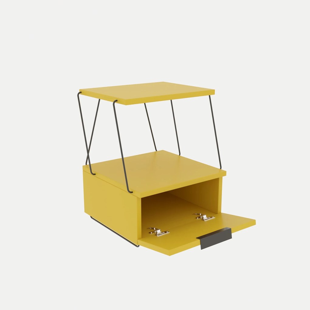 Mesa de Cabeceira Tekoba – Amarela – 42x52x41 cm