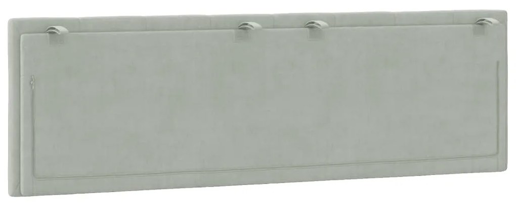 Almofadão de cabeceira 160 cm veludo cinzento-claro