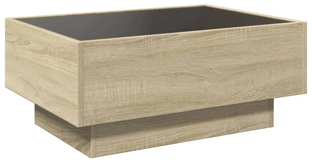 Mesa de centro c/ LEDs 70x50x30 cm derivados de madeira