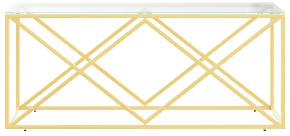 Mesa de centro 110x45x45 cm aço inoxidável e vidro