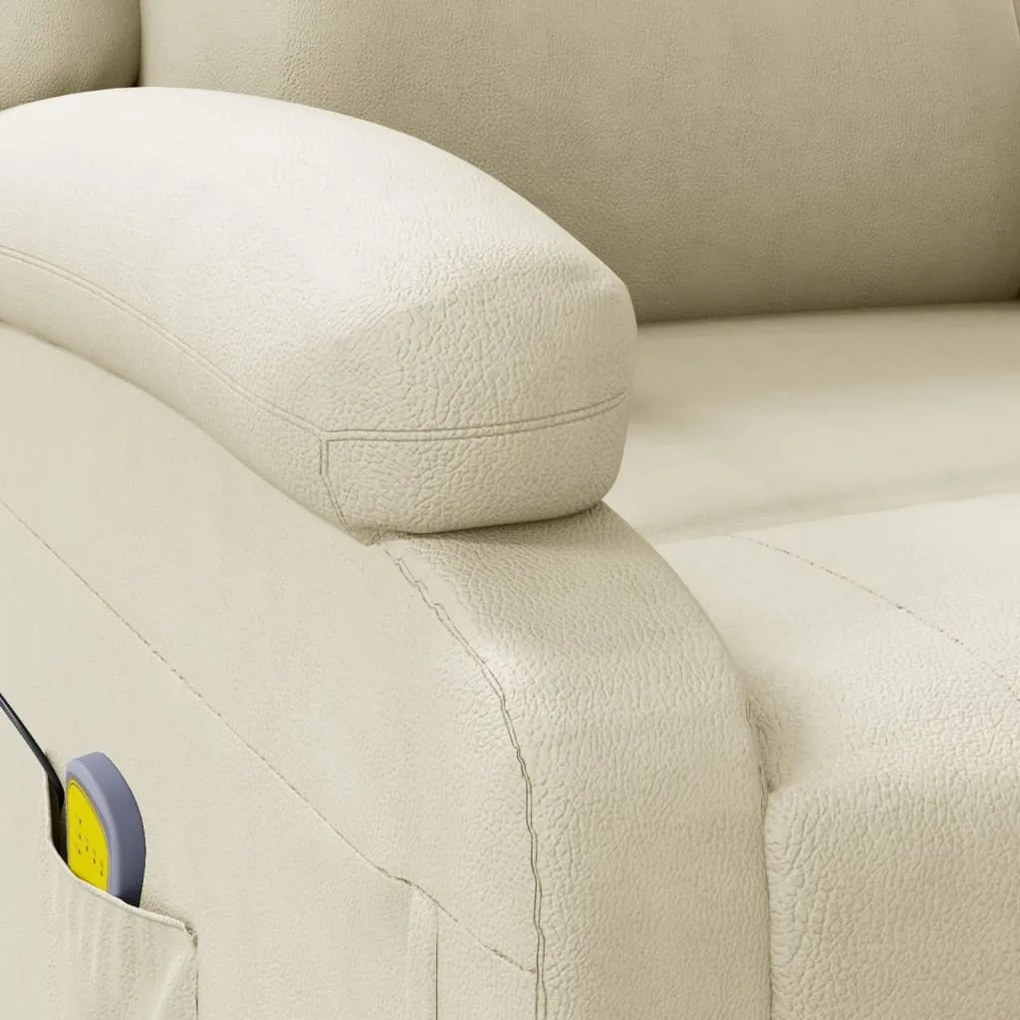 Cadeira de massagens couro artificial branco nata