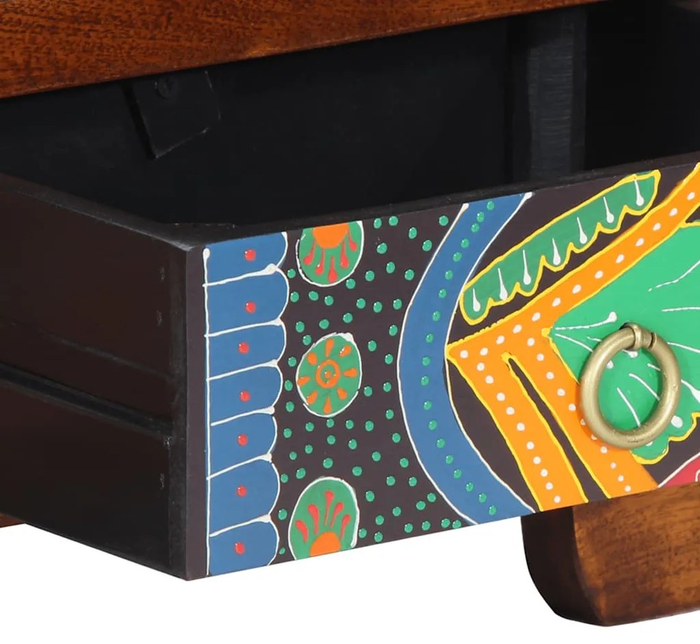Móvel de TV multicor 110x30x40 cm madeira de acácia maciça