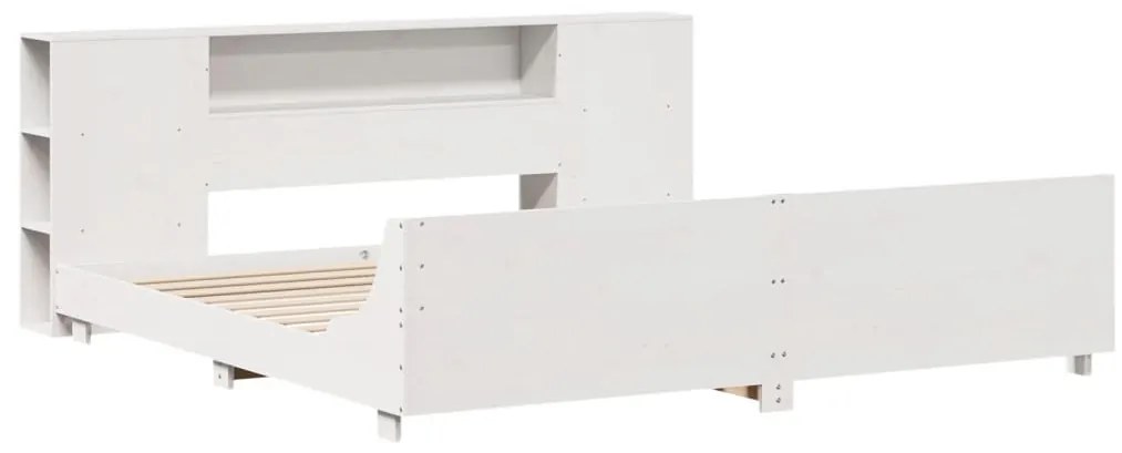 Cama sem colchão 180x200 cm madeira de pinho maciça branco